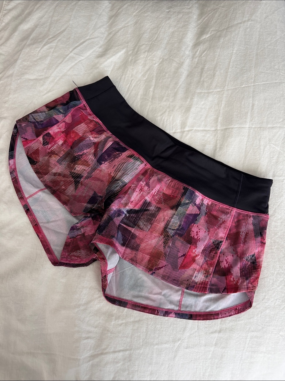 lululemon athletica Pink and Black Abstract Athletic Shorts fast and free